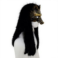 Masque intégral de renard loup transfrontalier pour fête, cosplay, Halloween, carnaval - Accessoire de costume réaliste en mousse PU
