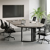 Table de conférence modulaire carrée extensible moderne en MDF avec combinaison de chaises, 12 places, pour petites salles de conférence et hôtels