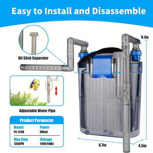 Stille Aquariumfilter Met Lage Ruis Beschikbaar In Voorraad Hangbare Watercirculatiefilter Omvat Flexibele Buizen En Fittingen - Product Image 2