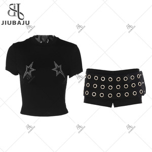 Set estivi <span class=keywords><strong>Casual</strong></span> in due pezzi stampa con lettere da <span class=keywords><strong>donna</strong></span> Top senza maniche e pantaloncini con motivo tigre - Product Image 3