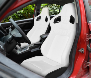 Sièges de course <span class=keywords><strong>Recaro</strong></span> en cuir beige avec accents noirs, ensemble complet, design ergonomique, confort et soutien, amélioration de l'intérieur, performance - Product Image 3