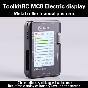 ToolkitRC MC8 Mini Vérificateur de cellules 32 bits, multi-vérificateur de batterie avec sortie PWM, lecture PPM SBUS et charge rapide USB-C - Product Image 6