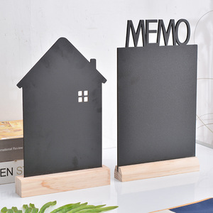 Mini Blackboard With Wood Base Double Sided For Shop Menu Kids Writing Chalk <b>Board</b> Standing Display Sign - Product Image 2