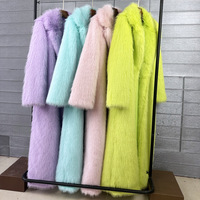 Femmes Dames Épais Chaud Hiver Long Fuzzy Fluffy Solid Hot Pink Blue Green White Faux Fur Coat Purple Black Fur Jacket Overcoat