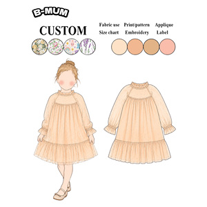 Abito da Principessa per Bambine, in Chiffon Traspirante con Paillettes e Stampa a Pois, Maniche Lunghe, Lunghezza al Ginocchio, per Feste Primaverili, Vendita all'Ingrosso - Product Image 1