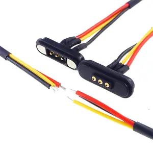 Venta caliente conector con resorte magnético 2 3 4 5 6 7 8 9 Pin Pogo Pin conector de succión magnética con arnés de cables