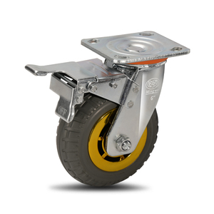 Roulettes universelles silencieuses industrielles 125 mm en caoutchouc dur, roulettes de chariot à roulettes avec noyau en PP, roulettes pivotantes robustes - Product Image 4