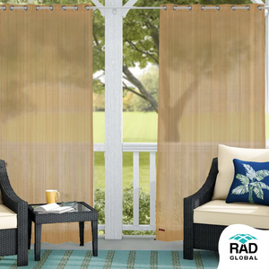 Beige Black HDPE Eyelet Outdoor Curtains 150 GSM with Elegant Neutral Texture Durable Weather Resistant Fabric - Product Image 5