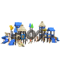 Jouets préscolaires ensembles de jeu jeux de parc d'attractions commerciaux équipement de maternelle en plastique toboggan de terrain de jeu extérieur pour enfants