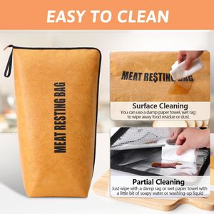 Nouvelle housse isotherme réutilisable pour viande de barbecue, sac de repos pour grillades en extérieur, couverture isolante avec fermeture éclair en papier Tyvek Dupont - Product Image 5