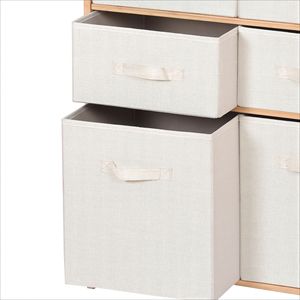 Bamboo <b>Drawer</b> Storage Cabinet 3 Tier <b>6</b> <b>Drawer</b> Natural Color Living Room Study Entryway Multipurpose Storage Rack - Product Image 2