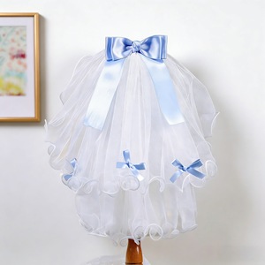 Falda tutú estilo princesa, vestido de tul azul y blanco con velo para perros y gatos, primavera, verano, cuatro estaciones, material de poliéster - Product Image 3