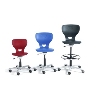 Modern Swivel Training <strong>Chair</strong> with Metal Frame and Plastic <strong>Shell</strong> School <strong>Chair</strong> with Moving Wheels - Product Image 3