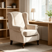 Fauteuil Chesterfield de luxe, moderne, en tissu, rembourré, une place, avec rembourrage en éponge, pieds en métal, meubles de salon