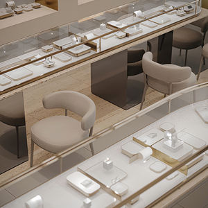 कस्टम आधुनिक न्यूनतम आभूषण प्रदर्शन कैबिनेट चांदी के गहने और घड़ी डिस्प्ले केस - Product Image 2