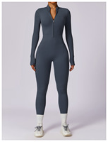Combinaison de sport et de yoga personnalisée pour femme, une pièce à manches longues, décontractée, avec trou pour le pouce