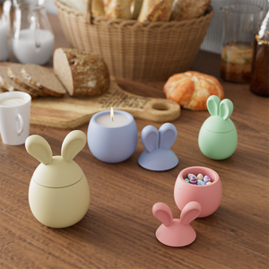 <span class=keywords><strong>Moule</strong></span> en silicone Nicole Hoppy Bunny Eared <span class=keywords><strong>pour</strong></span> pot à bougie en forme d'œuf de Pâques, <span class=keywords><strong>pour</strong></span> la fabrication artisanale de récipients à bougies de Pâques en gypse et <span class=keywords><strong>Jesmonite</strong></span> - Product Image 1