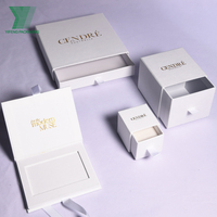 Boîte en carton personnalisée avec logo imprimé, boîte de luxe pour bracelet, bague, boucles d'oreilles, collier, emballage cadeau, boîte à bijoux