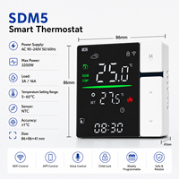 Termostat Pemanas Lantai 16A Pengontrol Suhu Terprogram dengan Sensor Lantai untuk Pemanas Listrik