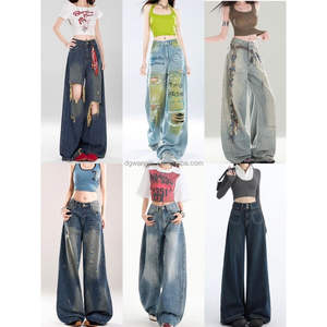 Nouveaux <span class=keywords><strong>Jeans</strong></span> <span class=keywords><strong>Femme</strong></span> 2026 Coupe Ample Grande Taille avec Poches Design Mixte - Product Image 2