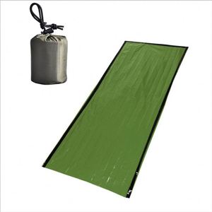 Sac de couchage d'urgence en PE vert pour le camping en bivouac et les produits de survie pour couchage enveloppant - Product Image 4