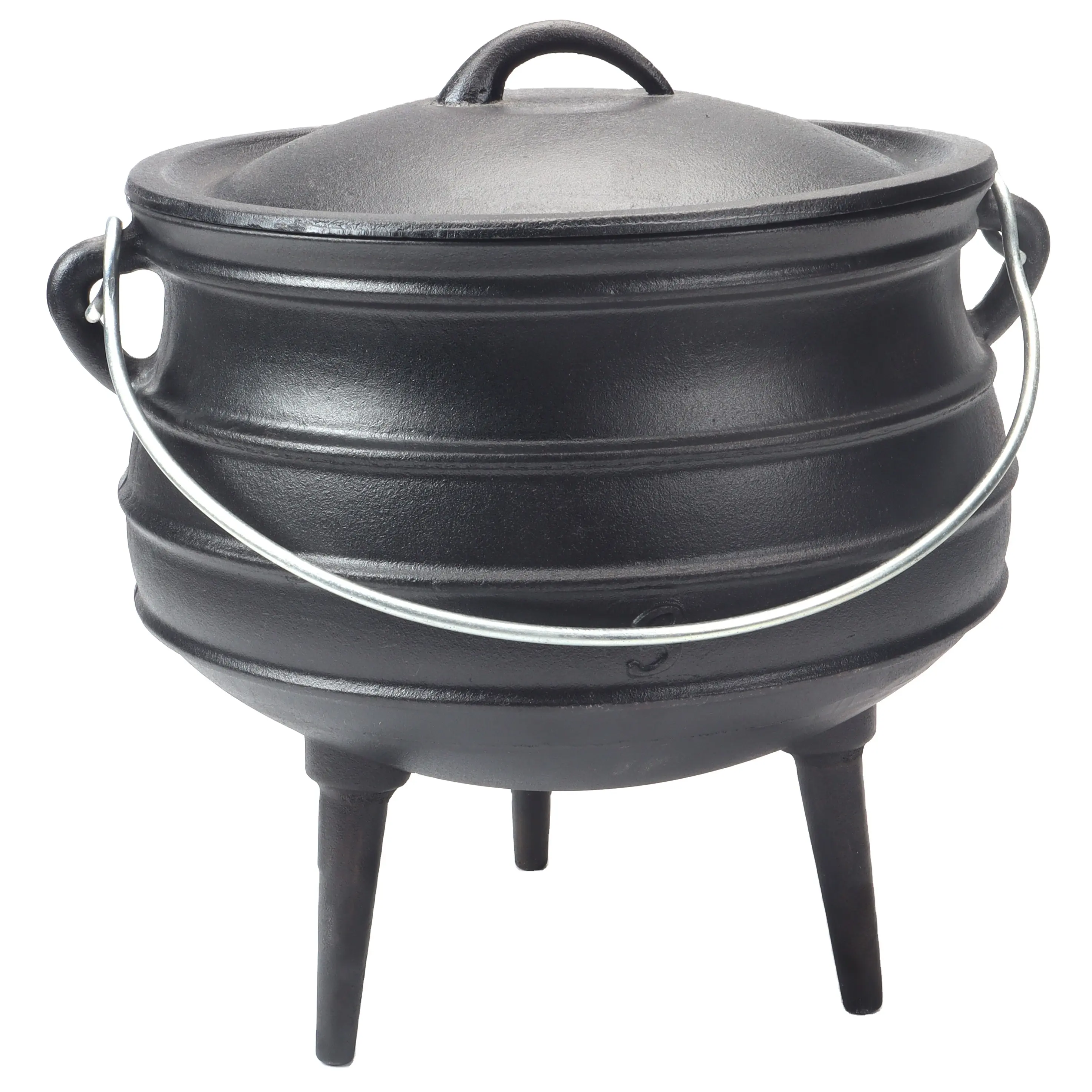 African Cast Iron Potjie Pot mit Deckel und 3 Beinen Camping Kochgeschirr für Lagerfeuer Kohlen und Kamin Koch