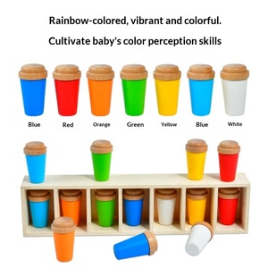 <span class=keywords><strong>Jeu</strong></span> de correspondance des couleurs en bois pour les tout-petits, jouet de mémoire Montessori, activité éducative écologique pour la maternelle - Product Image 4