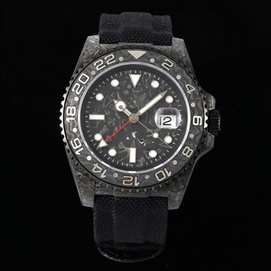Montre tactique en fibre de carbone de qualité 3A pour homme, style modifié, fenêtre de date, grain unique, étanche 50m - Product Image 1