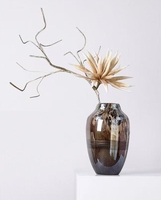 RYLAVA Nouveau Vase de Table Moderne Haut de Gamme en Verre Dégradé Moucheté Or, Décoration Intérieure Délicate, Hydroponique Premium