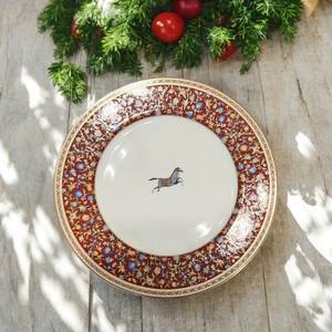 Vente en gros d'assiettes à dîner de luxe en porcelaine de 10 pouces avec motif de cheval plats en porcelaine pour usage domestique ou cadeaux - Product Image 2