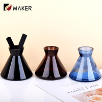 Bouteille de diffuseur de roseau d'aromathérapie d'arôme en verre d'huile essentielle de désodorisant de forme d'entonnoir unique multicolore vide holographique de luxe