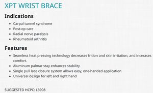 E-Life MWRXP61 Soins post-opératoires Syndrome du canal carpien Polyarthrite rhumatoïde Attelle de poignet XPT - Product Image 5