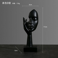 DREA Statue Abstraite en Résine, Décoration Intérieure et de Table pour Salon Bureau, Sculpture Artistique Nordique Abstrait Masque Visage