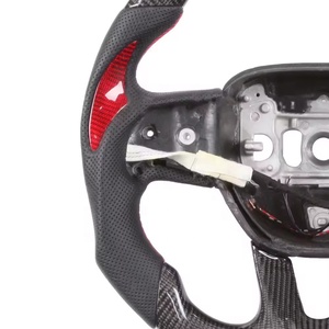 Volant en fibre de carbone forgé LED modifié pour <span class=keywords><strong>Dodge</strong></span> Charger Challenger Hellcat 2015+ Grand Cherokee Trackhawk <span class=keywords><strong>SRT</strong></span> - Product Image 5