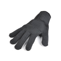 Gants anti-coupures de niveau 4 en polyester haute résistance de couleur noire avec fil d'acier