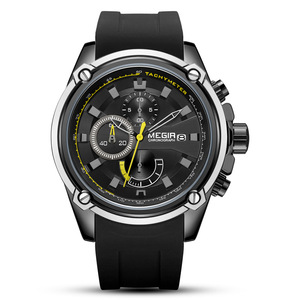 Reloj deportivo de cuarzo para hombre, cronógrafo de tres ojos auténtico, reloj multifuncional de silicona - Product Image 6