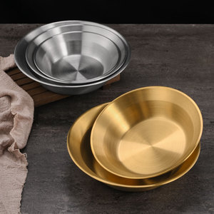 Assiette creuse ronde en acier inoxydable, couleur unie, pour la restauration hôtelière et les événements - Product Image 1