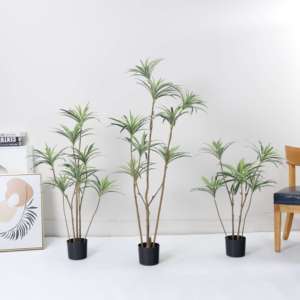 Plante artificielle en plastique Dracaena Reflexa pour aménagement paysager, plante en pot artificielle, ornement de jardin, décoration de bureau, décoration de la maison, plantes artificielles - Product Image 1
