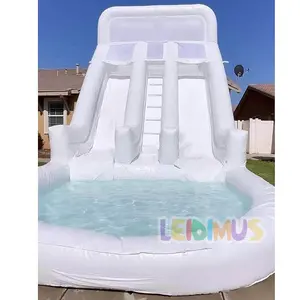 Luxury White Bounce House Kids Inflatable Bouncy Slide Party Water Slide For Sale