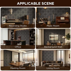 <span class=keywords><strong>Pannelli</strong></span> Acustici Decorativi con Texture Geometrica, <span class=keywords><strong>Pannelli</strong></span> Fonoassorbenti <span class=keywords><strong>in</strong></span> MDF con Impiallacciatura Effetto <span class=keywords><strong>Legno</strong></span> per Casa, Ufficio e Studio Musicale - Product Image 6