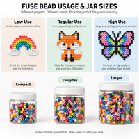 Conteneurs de rangement personnalisés pour perles thermocollantes, bocaux transparents en PET avec couvercles pour le tri des couleurs, organisation des fournitures d'artisanat, vente en gros