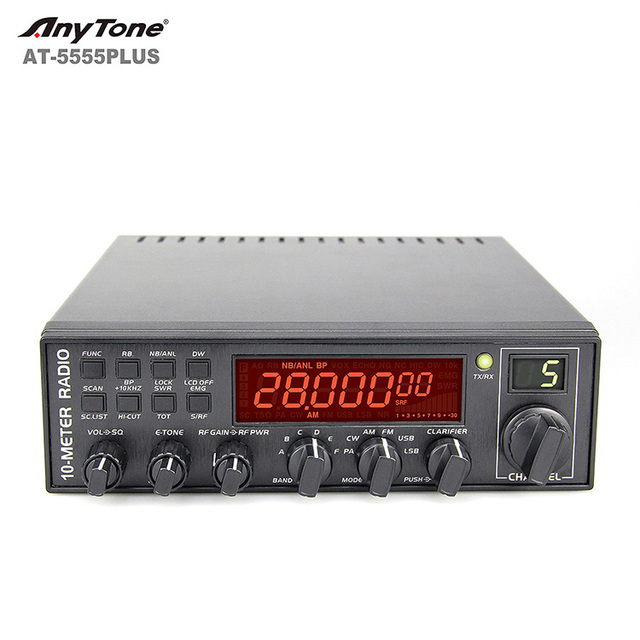 27 MHz ANYTONE AT-5555 PLUS CB Radio AM/FM/SSB HF Transceiver 50W 60 Channels Over 20KM Range High Quality Amateur Radio
