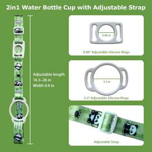 2in1ウォーターボトルホルダー（ストラップ付きカップランヤードアクセサリー、パンダ柄、ロングネック、調節可能なショルダー） - Product Image 6