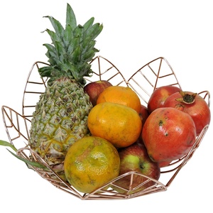 Panier en fil métallique en forme de fleur plaqué cuivre européen fait à la main, organisateur de rangement de cuisine en fer Artesign pour fruits - Product Image 2