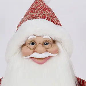 30/45/60/90Cm Gouden Strepen Papa Noel Kerstmis Kerstman Speelgoed 48 "Inch Vakantie rode Permanent Kerstman Pop Beeldjes