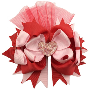 Nouveauté 2026 : Nœuds pour <span class=keywords><strong>cheveux</strong></span> Saint-Valentin avec fil de laine rouge pour filles, barrettes de fête pour enfants 13,8 cm - Product Image 1