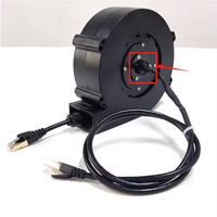 Connecteur Électrique Rotatif à Anneau Coulissant Ethernet 12 Voies 20A, Matériau PVC/Cuivre, Extrémités C20/C19 pour Câble Rétractable Cat6/Cat7