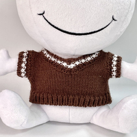 Vente en gros de vêtements pour peluches personnalisées avec pull en tricot, broderie de poupée, pour cadeaux d'événements d'entreprise, destinés aux marcheurs B2B