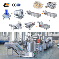 Ligne de production automatique de lavage de crevettes et de nettoyage de poisson en queue de phénix avec séchage à l'air, en acier inoxydable SUS 304/316, capacité 500-800 kg/h