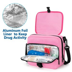 Sac isotherme de voyage pour insuline, organiseur portable pour fournitures diabétiques avec poche isolée et bandoulière pour accessoires diabétiques - Product Image 3